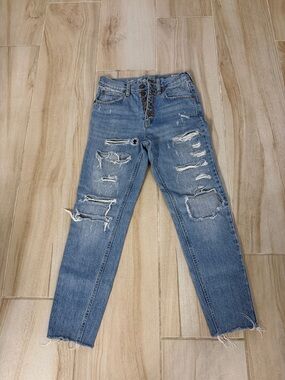We The Free High-Rise Distressed Light Blue Jeans